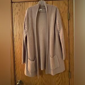 Elegant Open-Front Cardigan - Light Pink